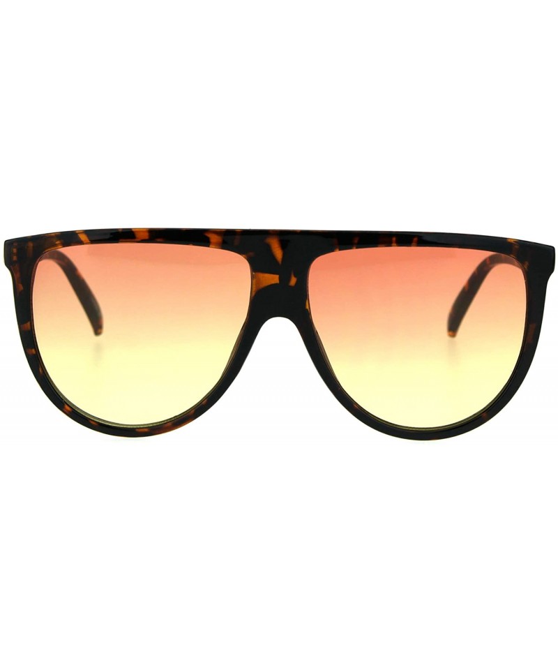 Oversize Thin Plastic Flat Top Mob Color Oceanic Gradient Lens Sunglasses Tortoise Red Yellow 