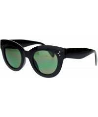 Wayfarer Womens Thick Plastic Horn Rim Mod Chic Retro Cat Eye Sunglasses - Black Green - C711NJ2022T $10.89