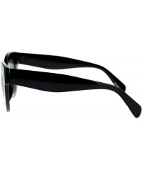 Wayfarer Womens Thick Plastic Horn Rim Mod Chic Retro Cat Eye Sunglasses - Black Green - C711NJ2022T $10.89