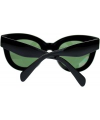 Wayfarer Womens Thick Plastic Horn Rim Mod Chic Retro Cat Eye Sunglasses - Black Green - C711NJ2022T $10.89