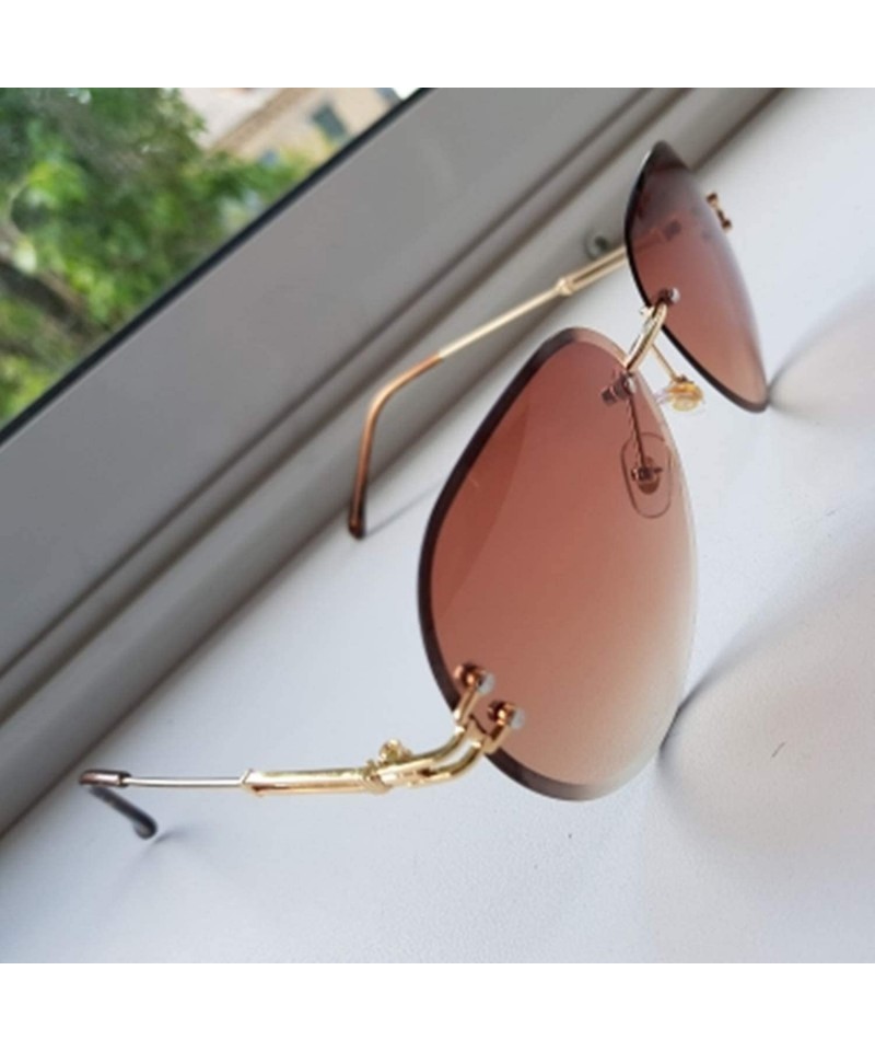 Square metal sunglasses in brown shaded lens