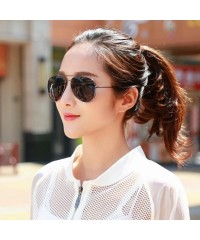 Round Fashion Womens Mirrored Sunglasses - Round Cat Eye Sun Glasses - Classic Metal Frame Aviator Sunglasses - A - CN18DWKD0...