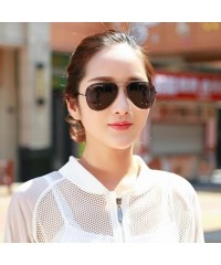 Round Fashion Womens Mirrored Sunglasses - Round Cat Eye Sun Glasses - Classic Metal Frame Aviator Sunglasses - A - CN18DWKD0...