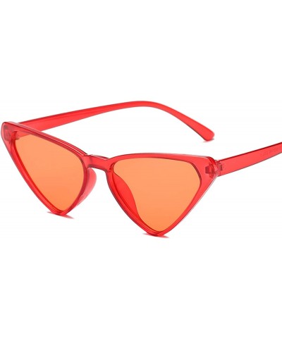 Cat Eye Leopard Triangle Sexy Cat Eyes Women Sunglasses Small Prom Glasses Plastic Eyeglasses - 2red - CV197Y70HWI $30.59