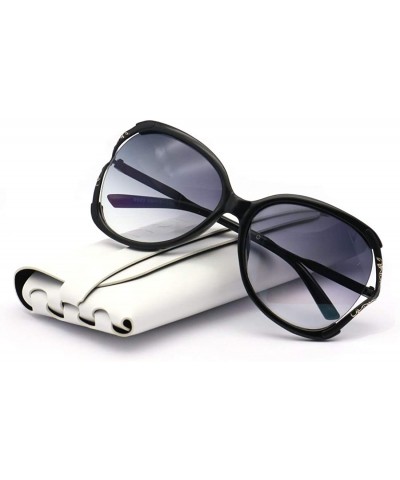 Oversized Classic Hollow Oversized Sunglasses UV400 Protection Lenses-Black Glasse - With Glasses Case - CG18MCDW72Q $20.04