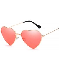 Round Heart Shaped Sunglasses Women Fashion LOVE Clear Ocean Lenses Pink Sun Glasses Oculos UV400 - Double Blue - CZ197Y0YU5E...