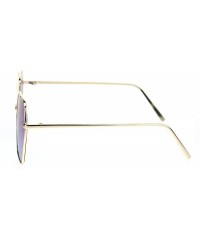 Rectangular Womens Octagonal Hippie Pimp Lens Metal Rim Mob Sunglasses - Gold Purple Blue - C418RS2DA46 $13.67