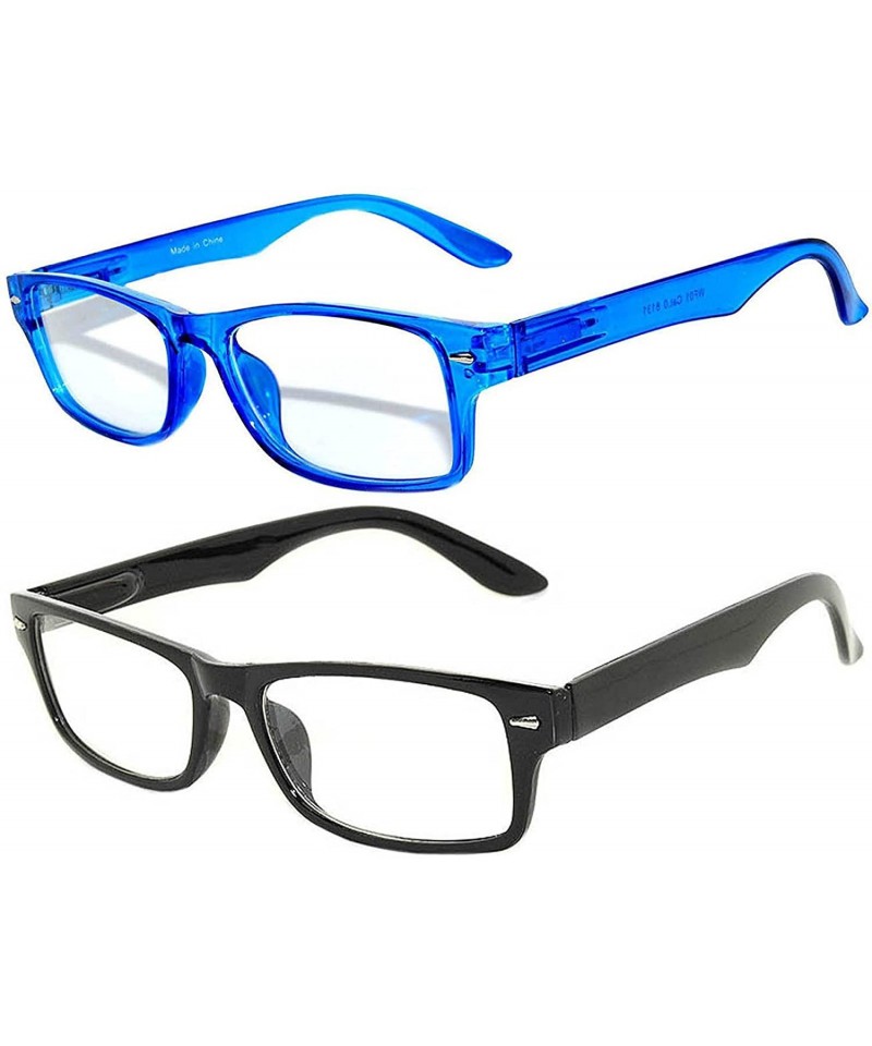 Narrow Retro Fashion Style Rectangular Frame Clear Lens Eyeglasses 2 Colors Narrow Retro Black