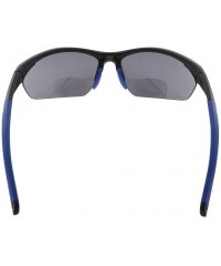 Sport Retro Mens Womens Sports Half-Rimless Bifocal Sunglasses - Black Frame/Blue Arm - CT189X623I3 $11.34