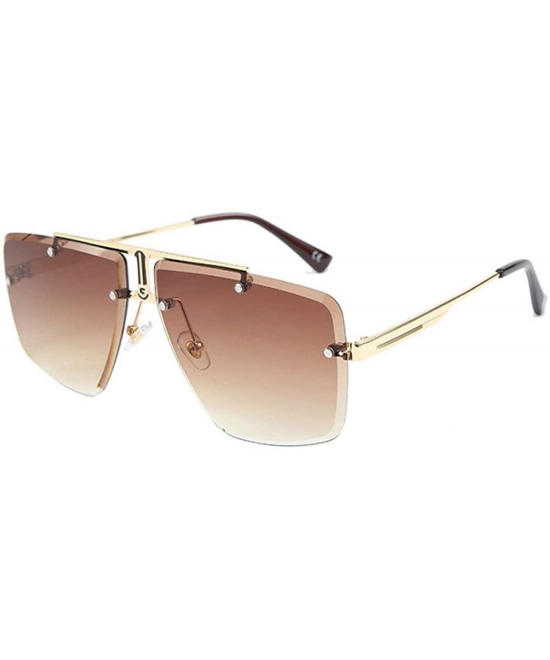 Frameless Transparent Sunglasses Square Glasses Fashion Sunscreen