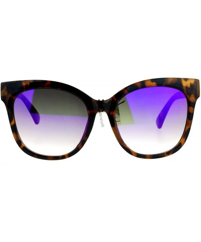 Butterfly Womens Super Oversized Sunglasses Butterfly Frame Flat Mirror Lens - Tortoise (Purple Mirror) - CD187K2S9I5 $13.00