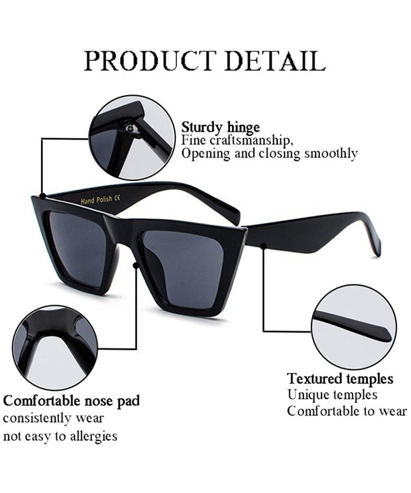 Flat Top Sunglasses for men women Retro Designer Square Succinct Style ...