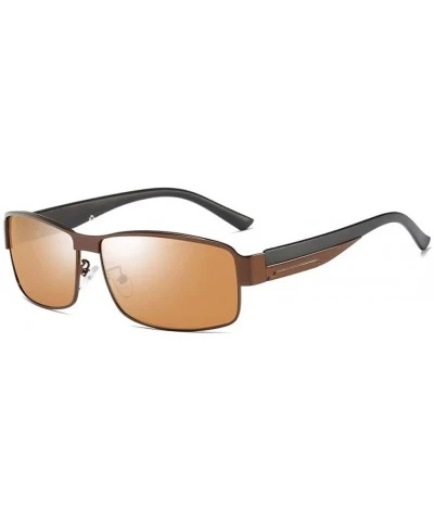 Rectangular Men's Polarized Sunglasses- Rectangular Full Frame Driving C4 - C4 - CT195ZWOSRT $31.91
