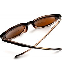Oval Bifocal Sunglasses for Women Oversized Reading Round Readers Under the Sun - Brown - CD189AN8GU6 $27.11