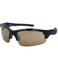 Sport I Wear Semi Rimless Sunglasses 570079 FM 4 - Fm Matte Black+blue - CO12ER4EUPR $16.00