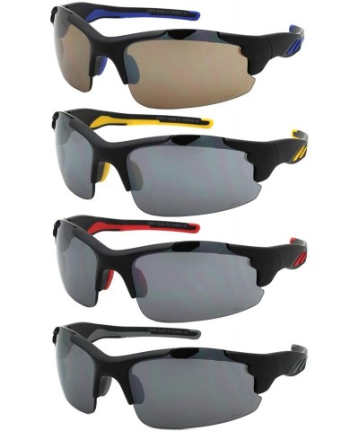 Sport I Wear Semi Rimless Sunglasses 570079 FM 4 - Fm Matte Black+blue - CO12ER4EUPR $16.00