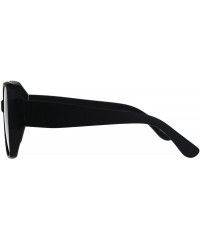 Oversized Womens Designer Style Sunglasses Oversized Square Retro Chic Mirror Lens UV400 - Matte Black (Silver Mirror) - CQ18...