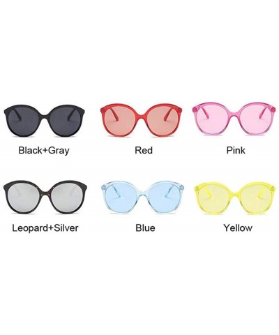 Aviator Vintage Round Oversized Lens Mirror Sunglasses Women Brand Designer BlackGray - Red - CZ18XAKKTE2 $11.35