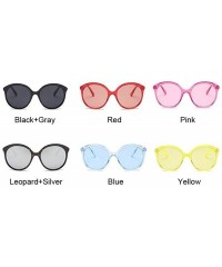 Aviator Vintage Round Oversized Lens Mirror Sunglasses Women Brand Designer BlackGray - Red - CZ18XAKKTE2 $11.35