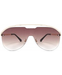 Rimless Oversized One Piece Rimless Sunglasses for Women Pilot Shades - C3 Gold Purple Pink - CZ1987AYGTR $12.27