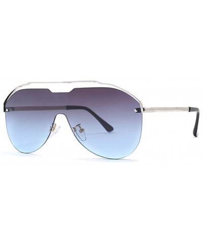 Rimless Oversized One Piece Rimless Sunglasses for Women Pilot Shades - C3 Gold Purple Pink - CZ1987AYGTR $12.27