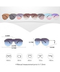 Rimless Oversized One Piece Rimless Sunglasses for Women Pilot Shades - C3 Gold Purple Pink - CZ1987AYGTR $12.27