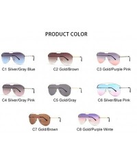 Rimless Oversized One Piece Rimless Sunglasses for Women Pilot Shades - C3 Gold Purple Pink - CZ1987AYGTR $12.27