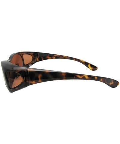Wrap Small Non Polarized Sunglasses Over Glasses F3 - Tortoise -Non Polarized Amber Lenses - CN18ECSZADU $14.95