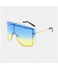 Oversized Sunglasses Women Frameless One Piece Lens Oversize Summer Windproof Goggles Huge Men Red Yellow Orange Uv400 - C619...