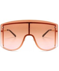 Oversized Sunglasses Women Frameless One Piece Lens Oversize Summer Windproof Goggles Huge Men Red Yellow Orange Uv400 - C619...