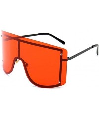 Oversized Sunglasses Women Frameless One Piece Lens Oversize Summer Windproof Goggles Huge Men Red Yellow Orange Uv400 - C619...