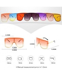 Oversized Sunglasses Women Frameless One Piece Lens Oversize Summer Windproof Goggles Huge Men Red Yellow Orange Uv400 - C619...