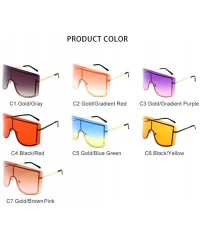 Oversized Sunglasses Women Frameless One Piece Lens Oversize Summer Windproof Goggles Huge Men Red Yellow Orange Uv400 - C619...