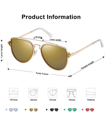 Oversized Fashion Polarized Aviator Sunglasses for Men Women Mirrored Lens SJ1051 - C7184T6DMOM $12.82