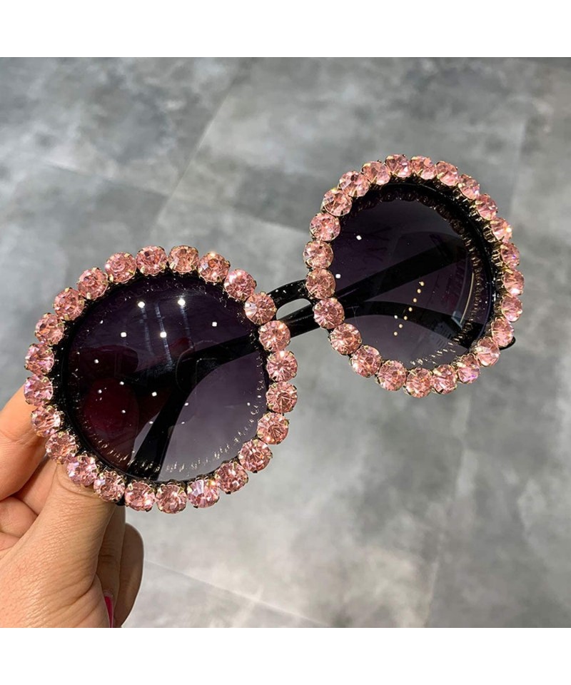 Round sunglasses hot sale with rhinestones