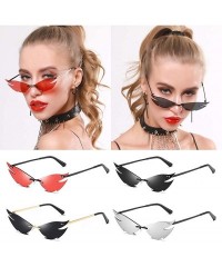 Oval Women Fashion Sunglasses Retro Small Frame Summer Eyewear Novelty Eye Glasses - Silver - CB198KTQLN3 $9.87