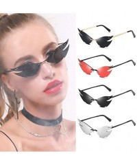 Oval Women Fashion Sunglasses Retro Small Frame Summer Eyewear Novelty Eye Glasses - Silver - CB198KTQLN3 $9.87