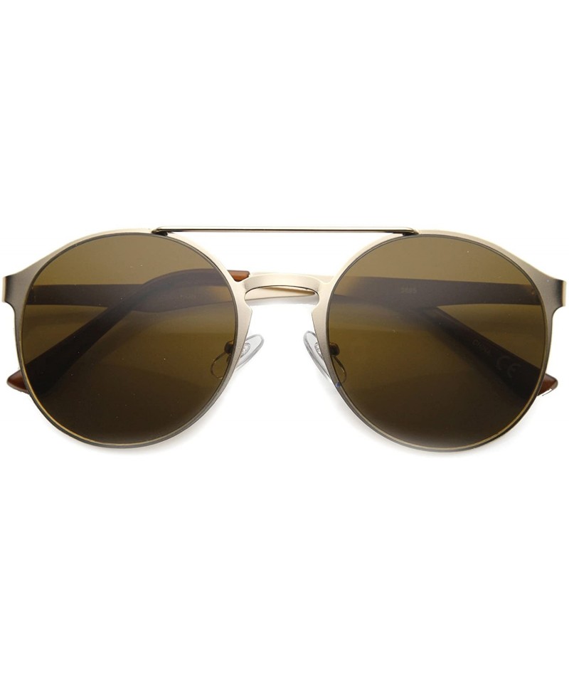 High Fashion Luxe Crossbar Full Metal Keyhole Round Sunglasses 59mm ...