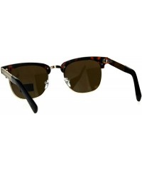 Rectangular Luxury Bling Rhinestone Half Horn Rim Rectangular Sunglasses - Tortoise Brown - CH18CT3X8KA $15.24
