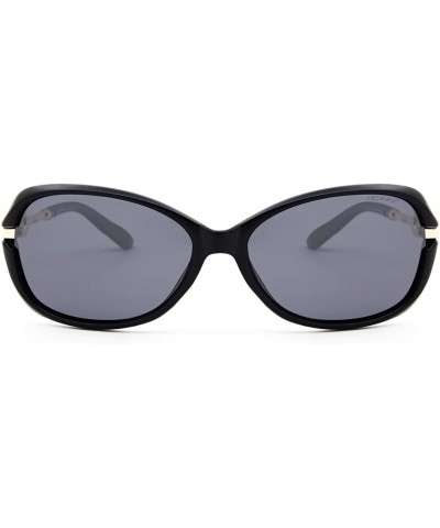 Oversized Women's Fashion Classic Polarized Anti-glare UV Protection Driving Sunglasses - Black Frame Gray Lens - CH18SDWTXLG...