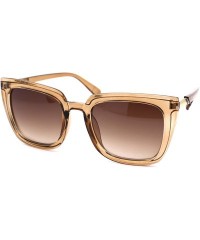 Rectangular Womens Designer 90s Boyfriend Square Rectangular Sunglasses - Beige Brown - CC18YLEH65S $15.38