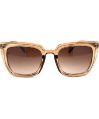Rectangular Womens Designer 90s Boyfriend Square Rectangular Sunglasses - Beige Brown - CC18YLEH65S $15.38
