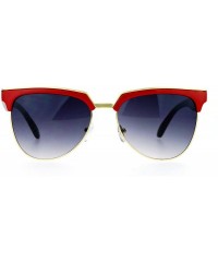 Cat Eye Hipster Retro Half Horn Rim Cat Eye Sunglasses - Red Smoke - C112FV9970Z $11.17