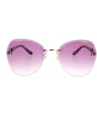 Womens Pearl Jewel Hinge Rimless Butterfly Sunglasses - Tortoise Gold ...