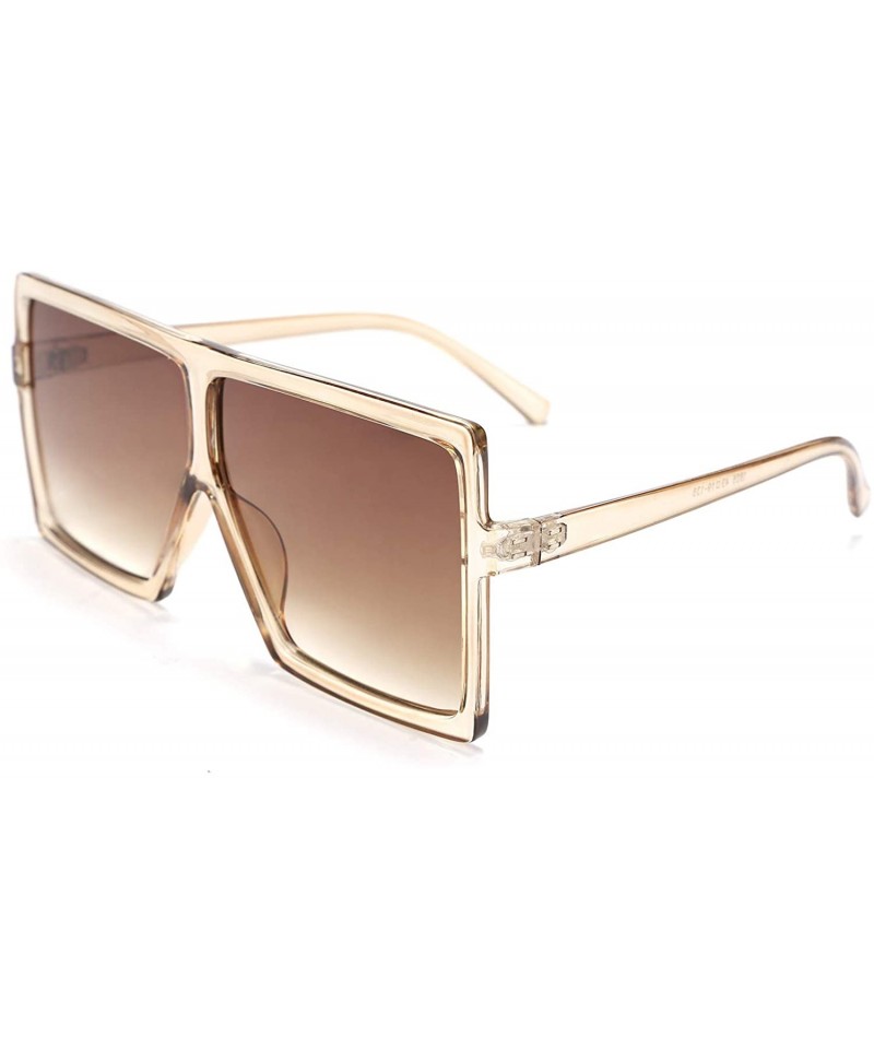 Oversized Women Square Oversized Sunglasses One Piece Fashion Female Big Large Frame UV400 B2539 - 04 Champagne - CE192DYXR2Y...