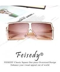 Oversized Women Square Oversized Sunglasses One Piece Fashion Female Big Large Frame UV400 B2539 - 04 Champagne - CE192DYXR2Y...