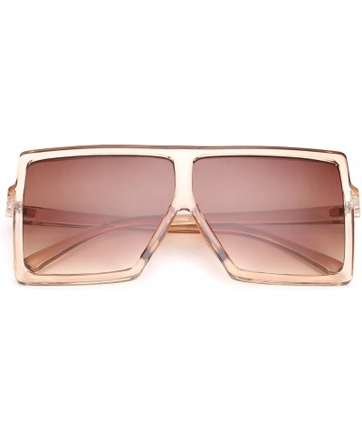 Oversized Women Square Oversized Sunglasses One Piece Fashion Female Big Large Frame UV400 B2539 - 04 Champagne - CE192DYXR2Y...