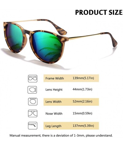 Aviator Sunglasses for Women Men Polarized uv Protection Fashion Vintage Round Classic Retro Aviator Mirrored Sun glasses - C...