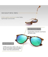 Aviator Sunglasses for Women Men Polarized uv Protection Fashion Vintage Round Classic Retro Aviator Mirrored Sun glasses - C...