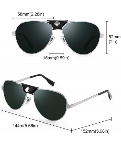 Aviator Polarized Sunglasses Uv Protection Aviator Sunglasses for Men/Women - Silver - CV18T4XA9EK $20.46